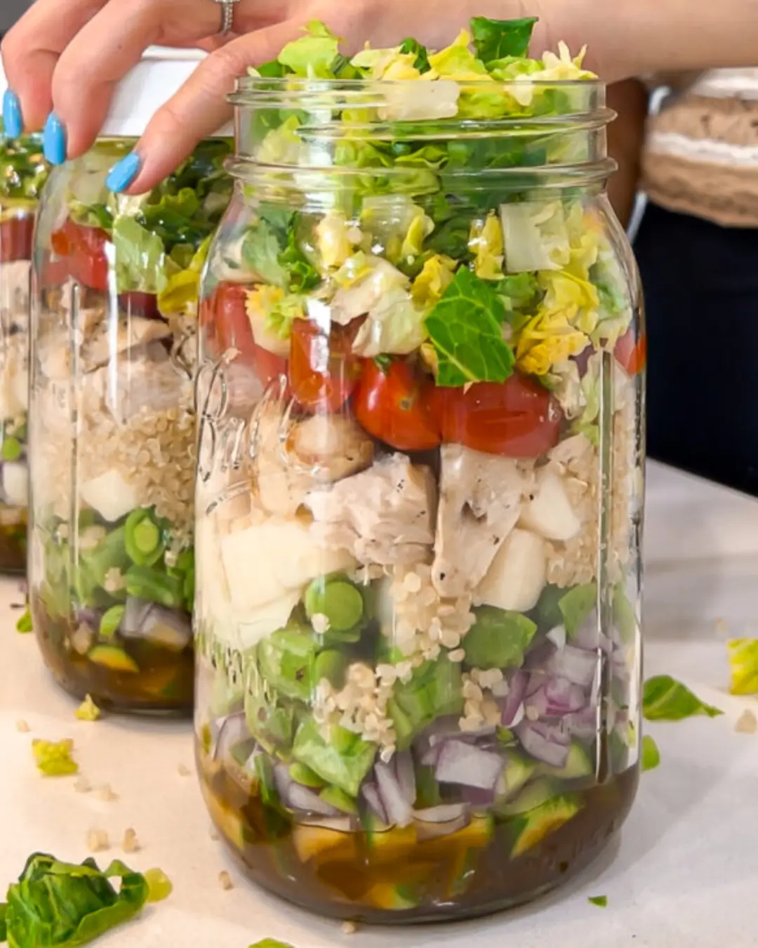 Ensalada mediterránea en frasco